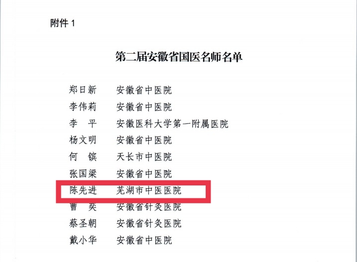 【喜報】蕪湖市中醫(yī)醫(yī)院多人獲評第二屆安徽省國醫(yī)名師、第三屆安徽省名中醫(yī)、第一屆安徽省名中藥師(圖2)